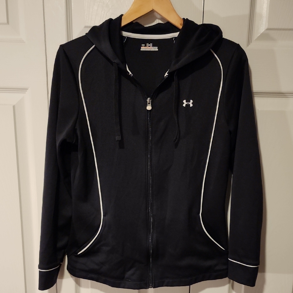 Under Armour Women's Black and White Hoodie Jacket